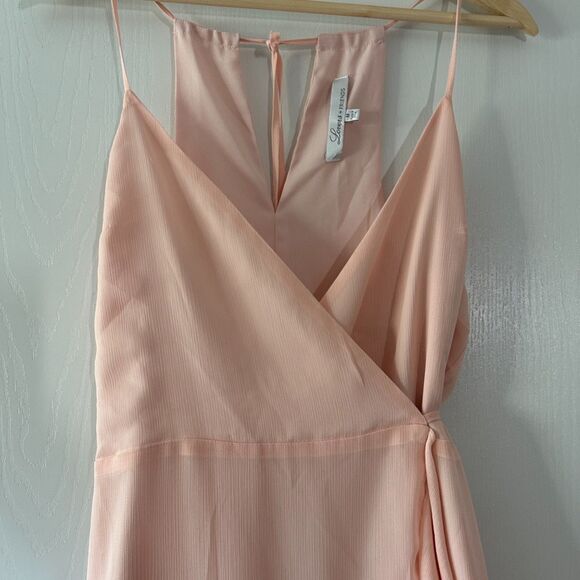 Lovers + Friends Revolve Womens Gigi Mini Wrap Pink Flutter Dress Size Medium - Picture 3 of 10